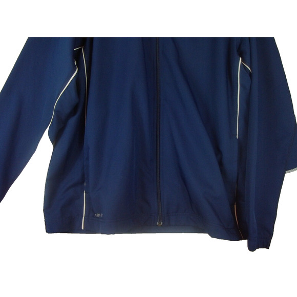 Nike Dri Fit Men's L Blue Polyester Full Zip Basic Activewear Jacket Solid - Picture 9 of 10